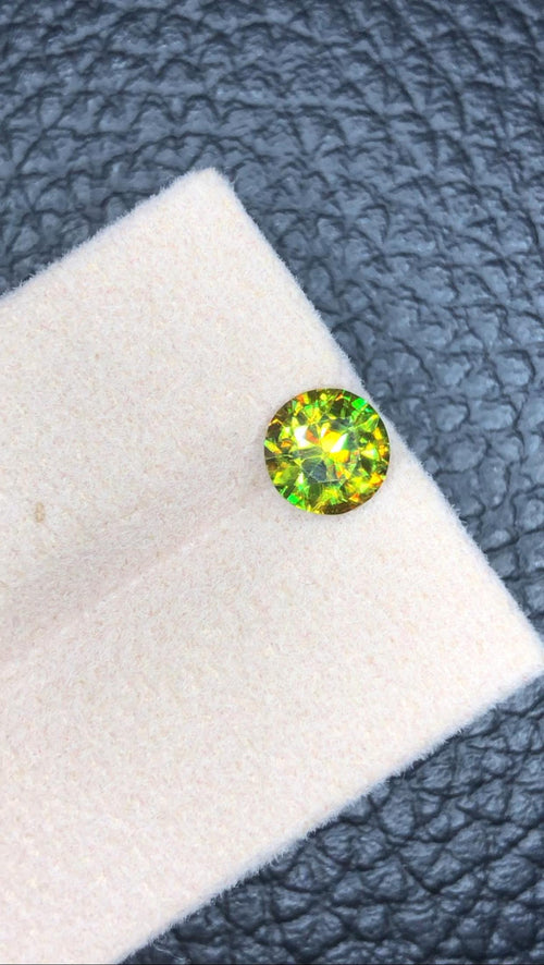 1.20 Carat Chrome Sphene Gemstone: Faceted Green Sphene, Pakistan Origin