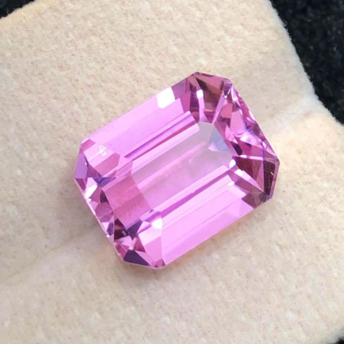 Peach Pink Kunzite 8.50 Carat Octagon Cut – Afghanistan Gemstone