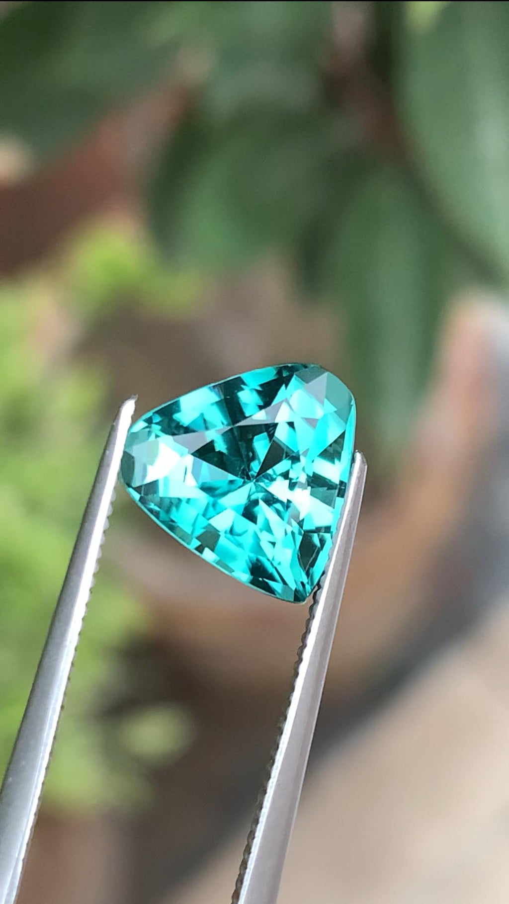 3.10 Carat Natural Lagoon Tourmaline – trillion Cut, Vivid Blue-Green, Eye-Clean, Afghanistan Origin