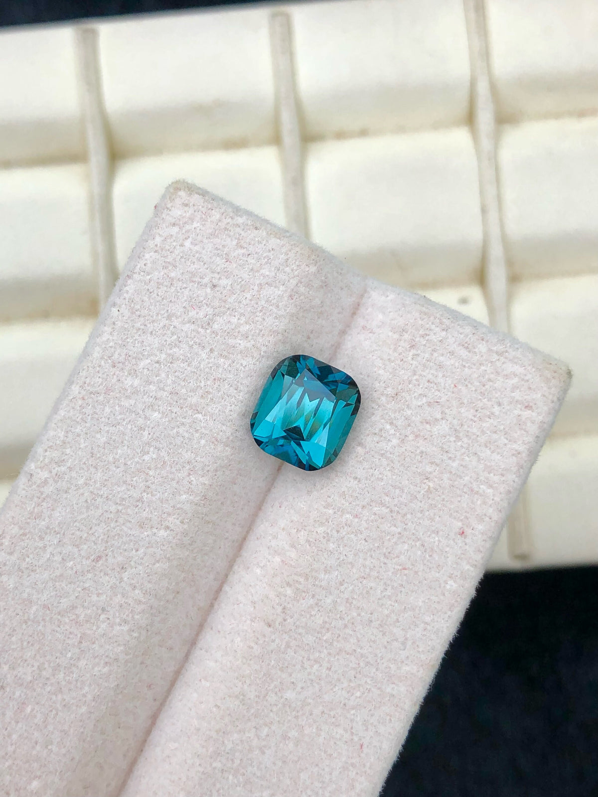 Lagoon Blue Tourmaline Gemstone: 2.05 CT Cushion Cut, Afghanistan