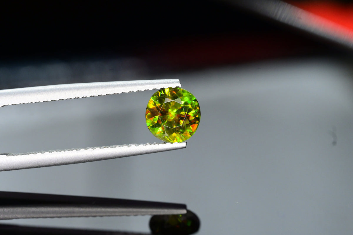 0.85 Carat Natural Chrome Sphene Loose Gemstone: Nugget Green Titanite