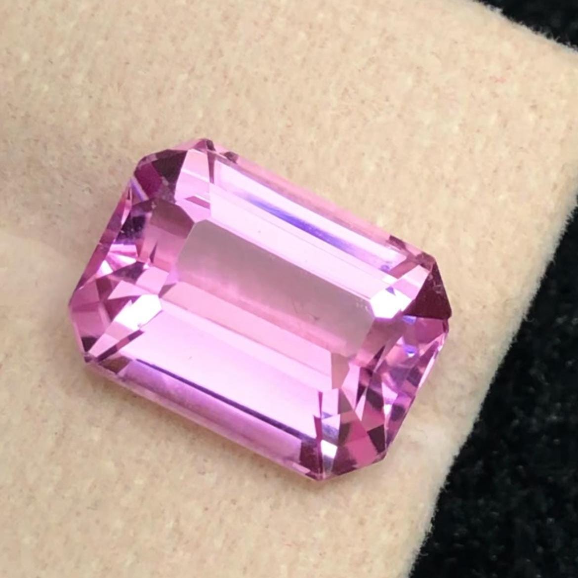 Peach Pink Kunzite 10ct Emerald Cut – Afghanistan Origin