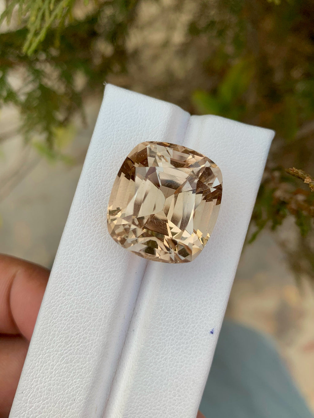 Unheated Yellow Topaz Gemstone: 44.40 CT Faceted Cushion Cut