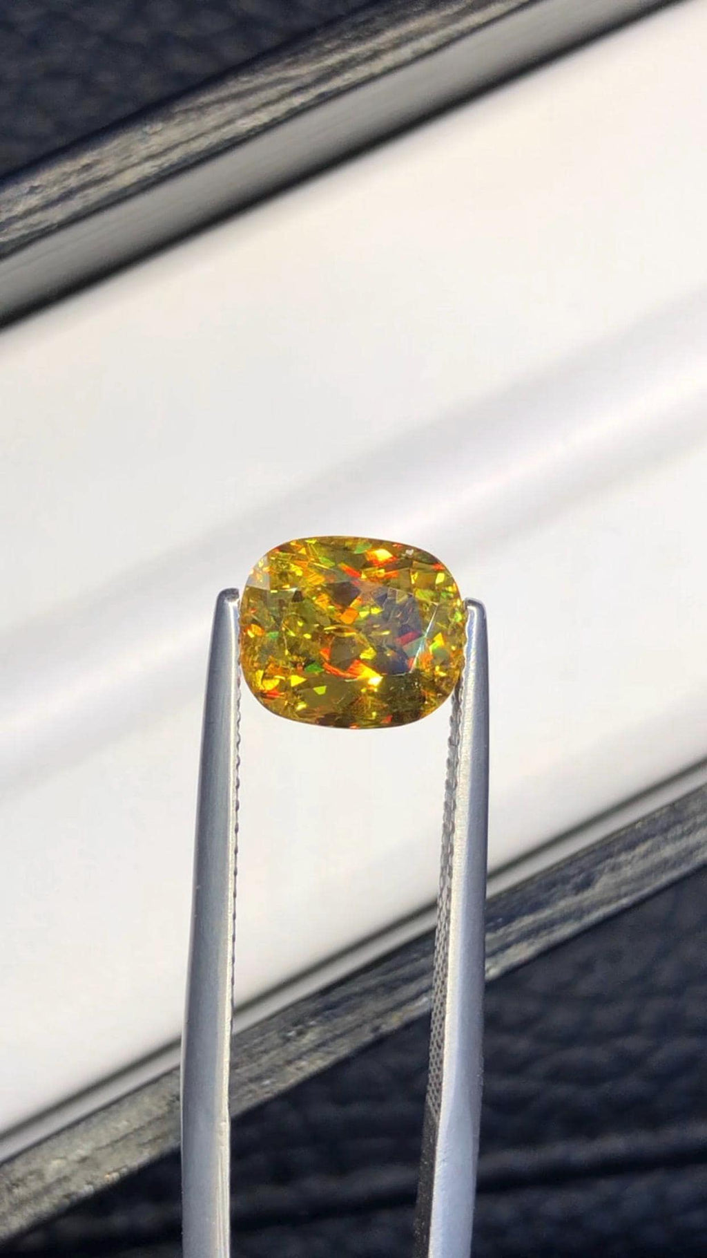 Green Sphene Gemstone: 2.90 CT Cushion Cut Jewelry Stone