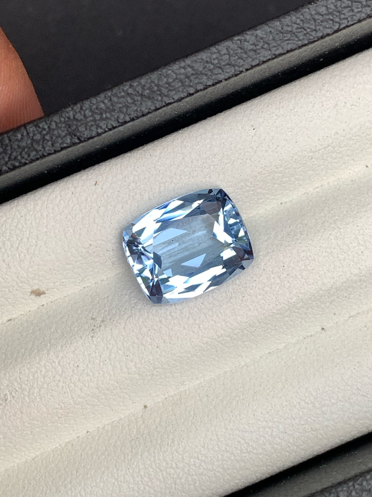 Santa Maria Blue Aquamarine Gemstone: 3.35 Carat Cushion Cut, March Birthstone