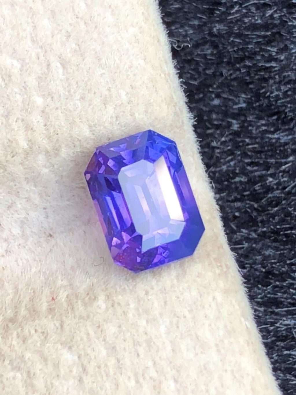 Royal Purple-Blue Sapphire 1.58ct Emerald Cut • Sri Lanka