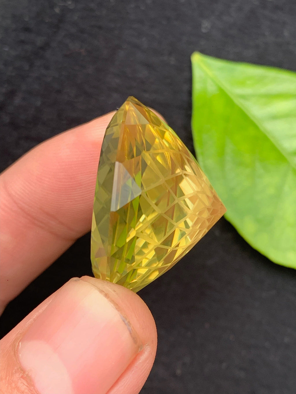 Flower Cut Citrine Gemstone: Natural Yellow Faceted Stone, 100 CT