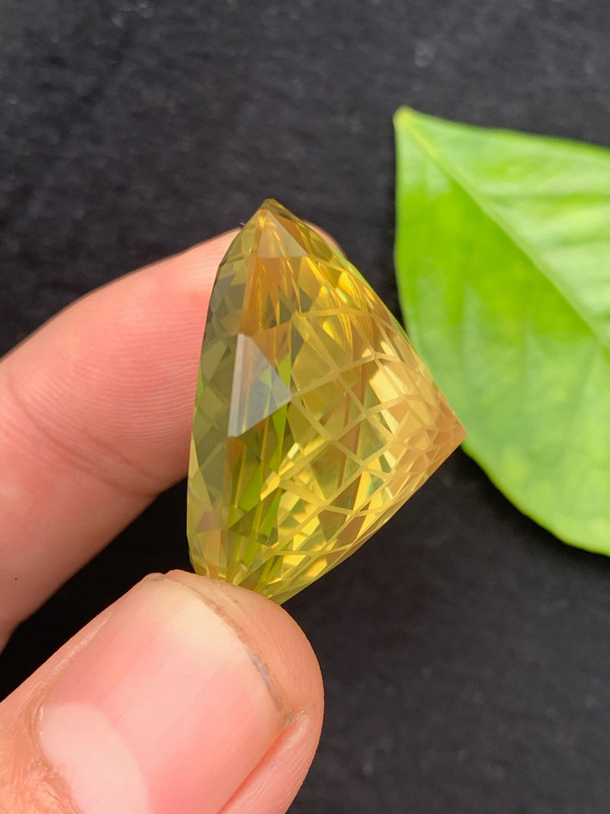 Flower Cut Citrine Gemstone: Natural Yellow Faceted Stone, 100 CT
