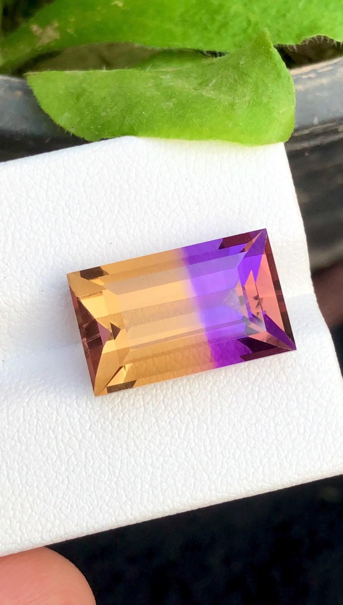 Ametrine 11ct Baguette Rectangular Cut From Brazil
