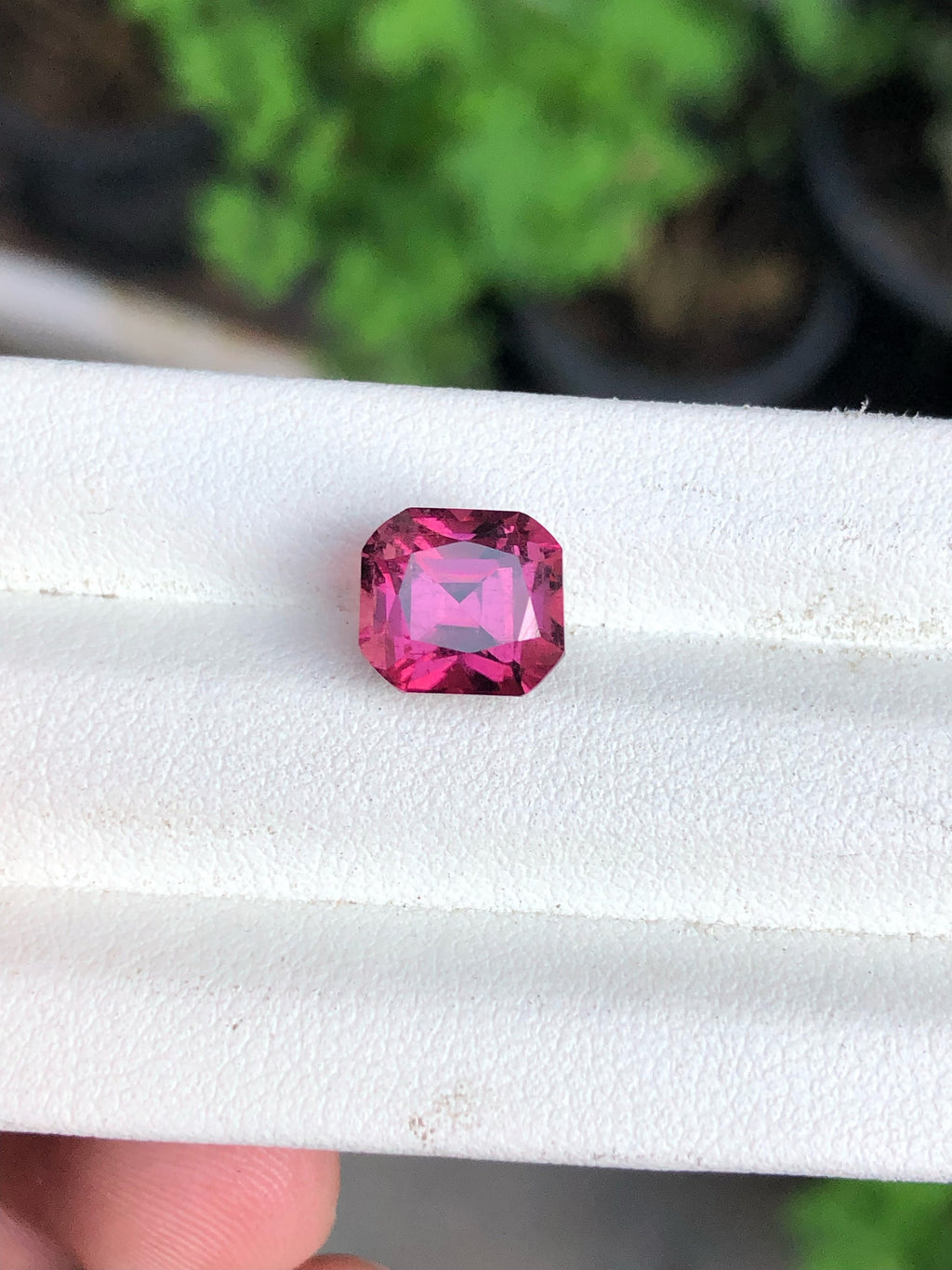 Deep Pink Tourmaline Gemstone: 4 Carat Emerald Cut, October Birthstone