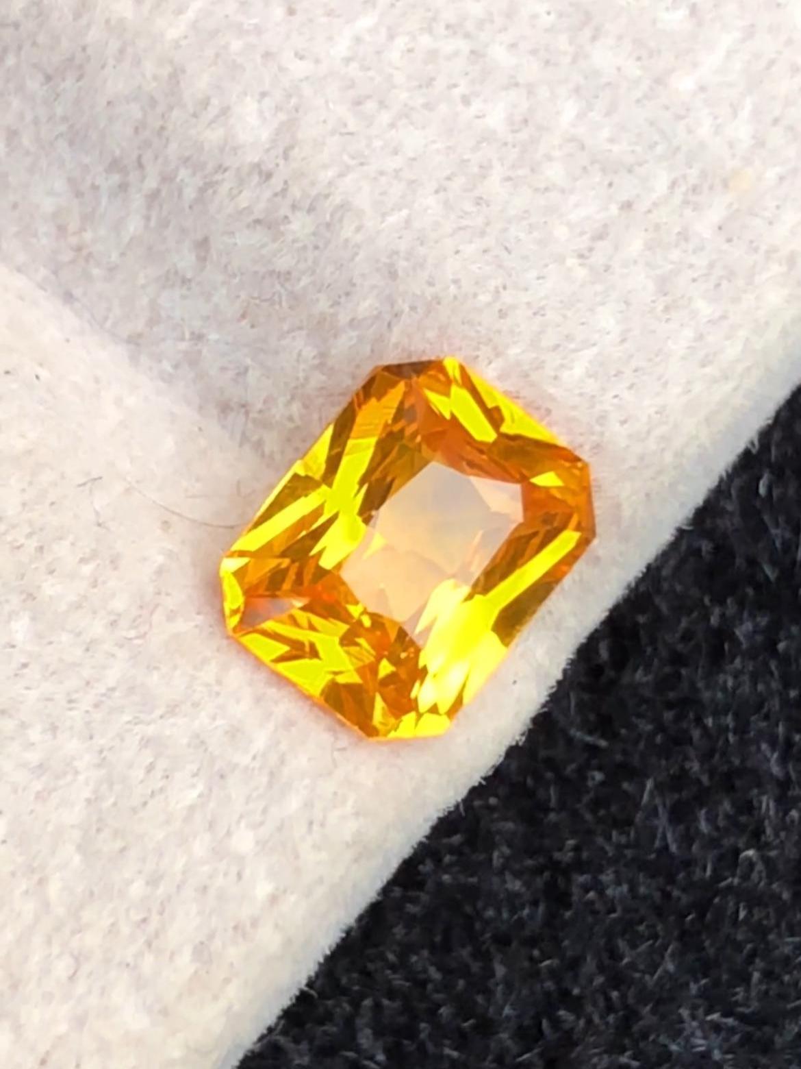 Canary Yellow Sapphire 1.06ct Octagonal Cut from Madagascar – Certified