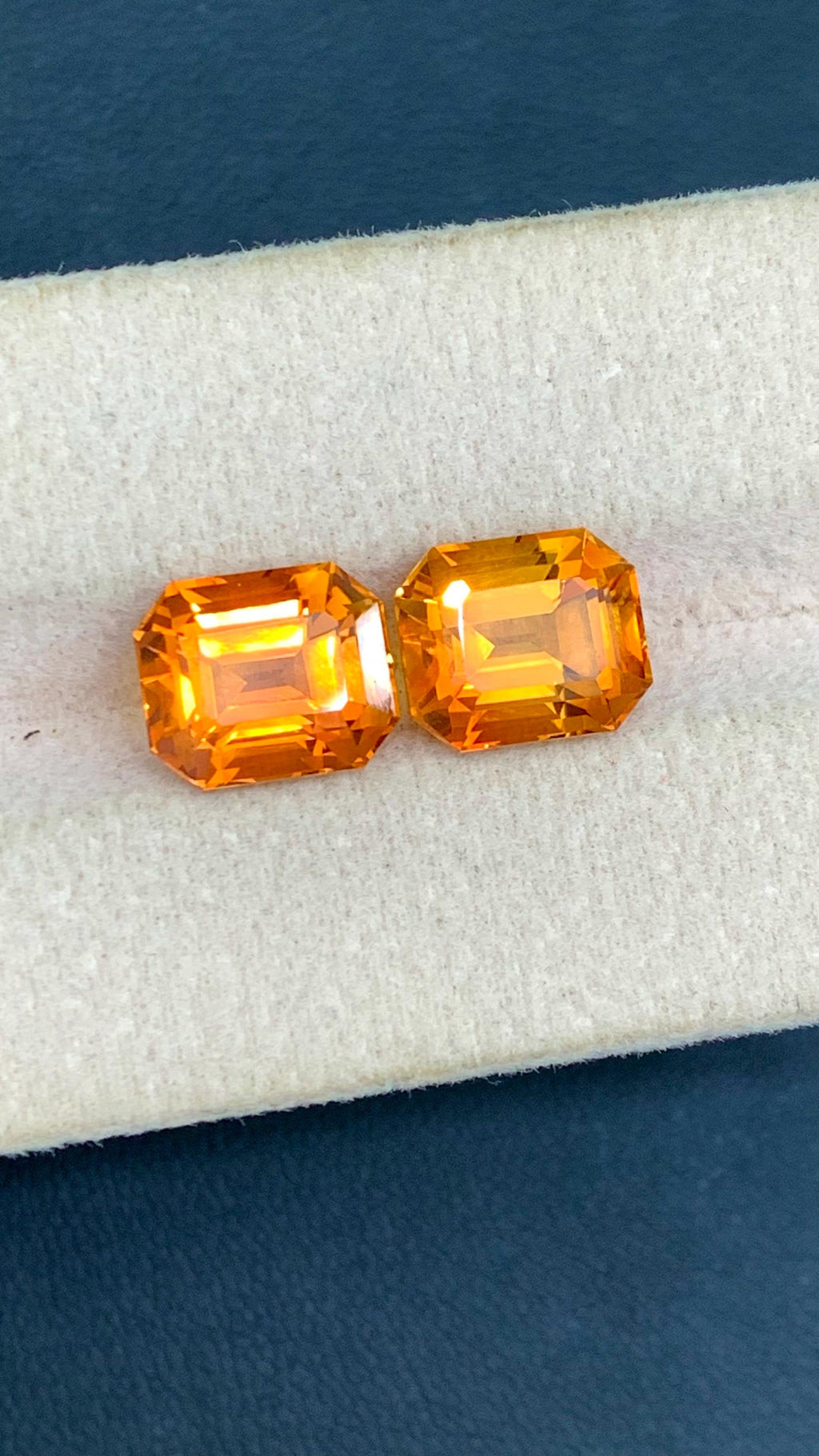 Fancy Cut Citrine Gemstone Pair: Orange Brown Jewelry Stones, 6.85 CT