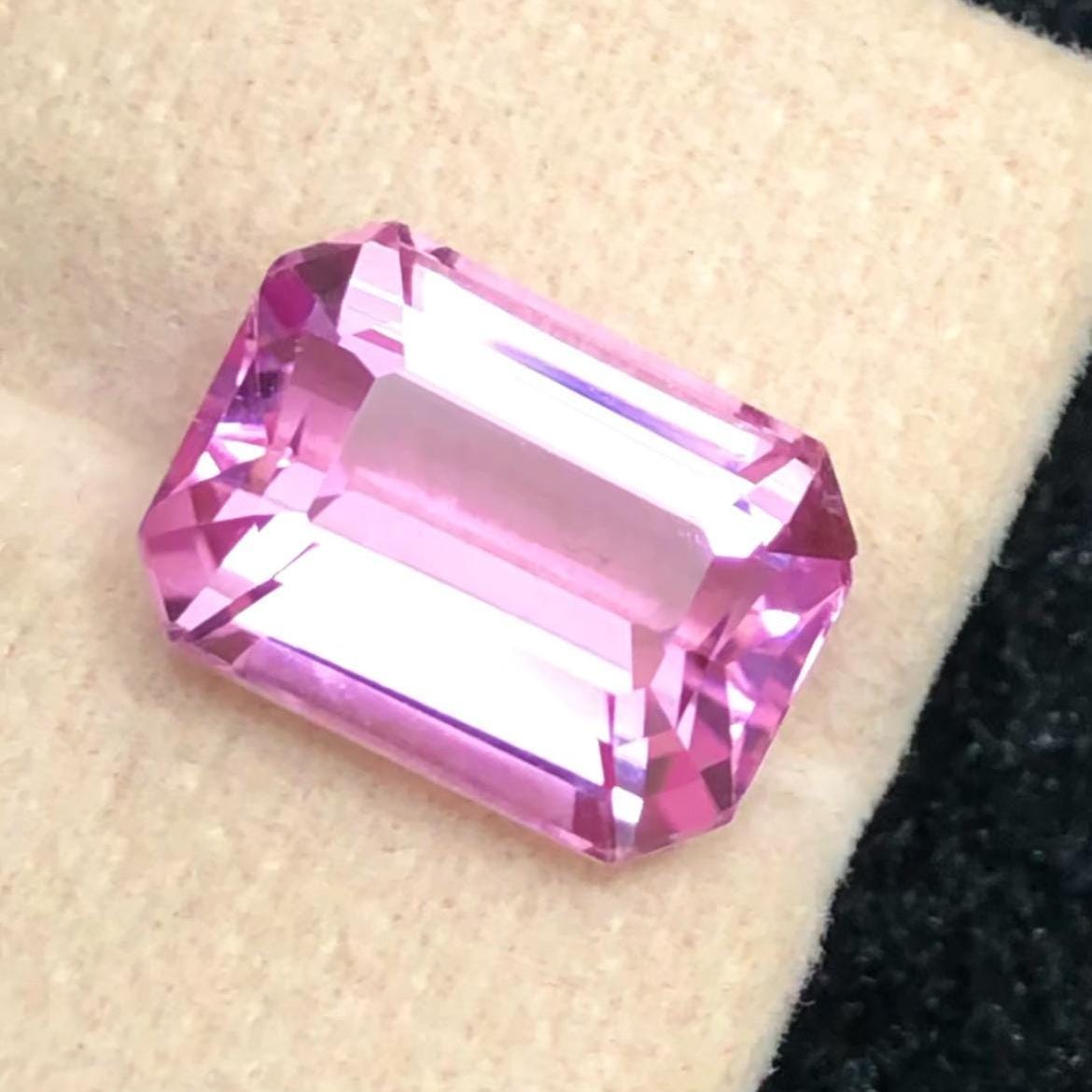Peach Pink Kunzite 10ct Emerald Cut – Afghanistan Origin