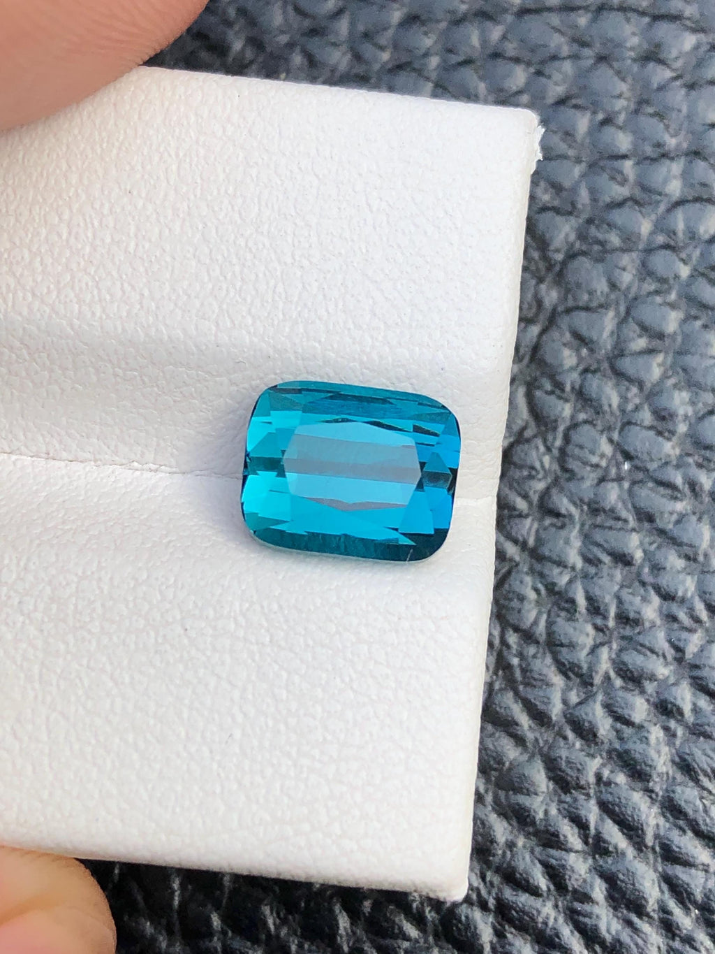 Cushion Cut Lagoon Blue Tourmaline Gemstone, 3.30 Carats