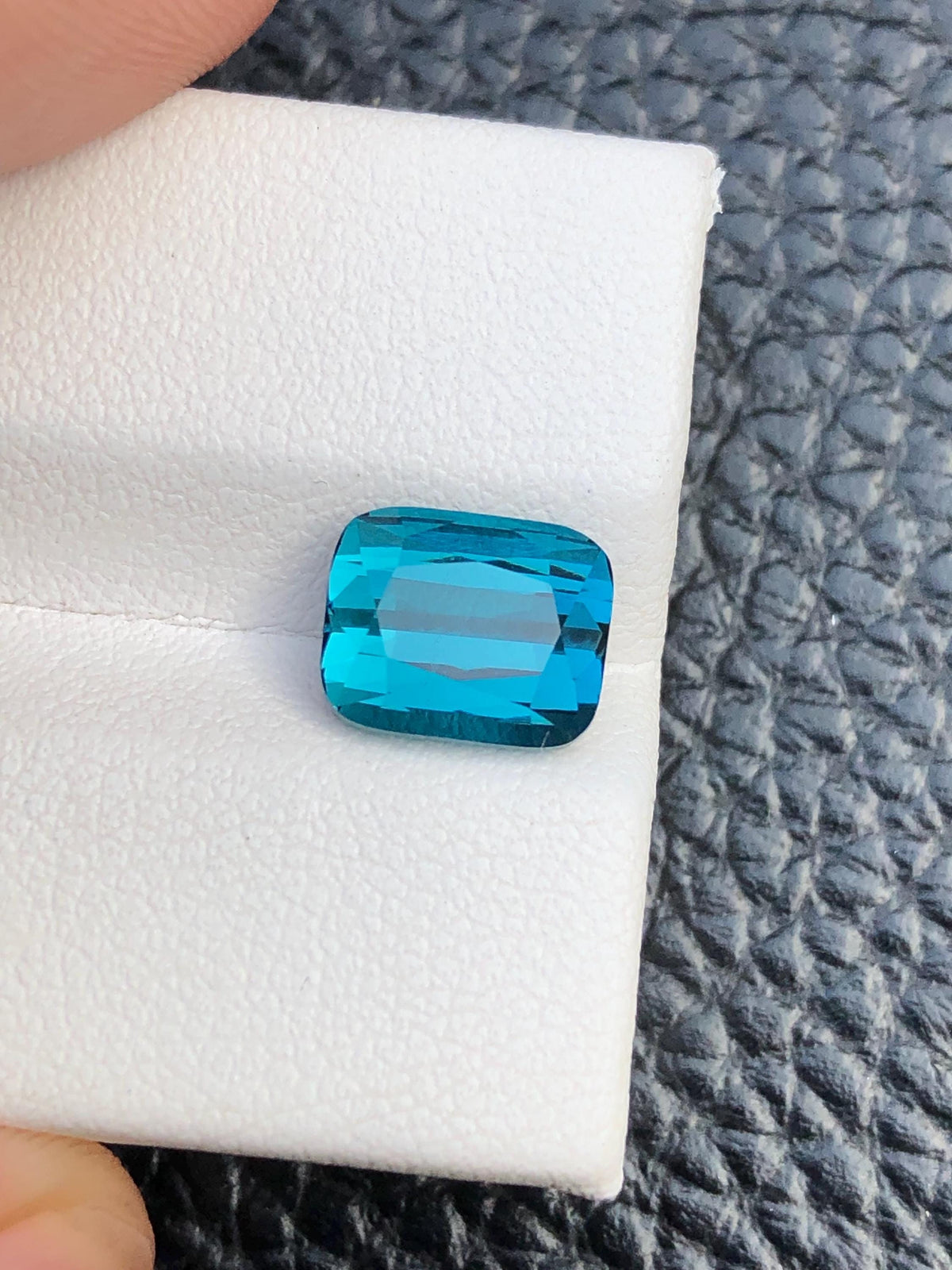 Cushion Cut Lagoon Blue Tourmaline Gemstone, 3.30 Carats