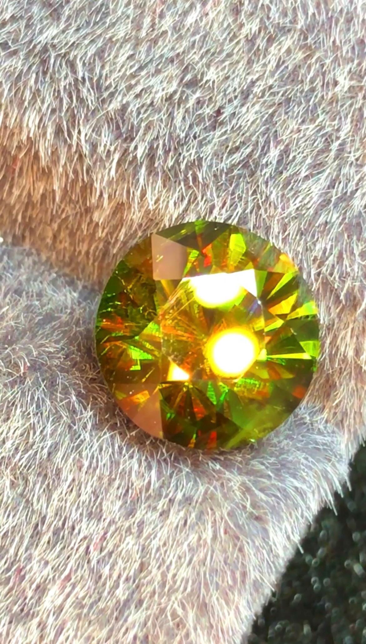 Green Sphene 3.15 ct Round Cut Green Gemstone from Skardu Pakistan