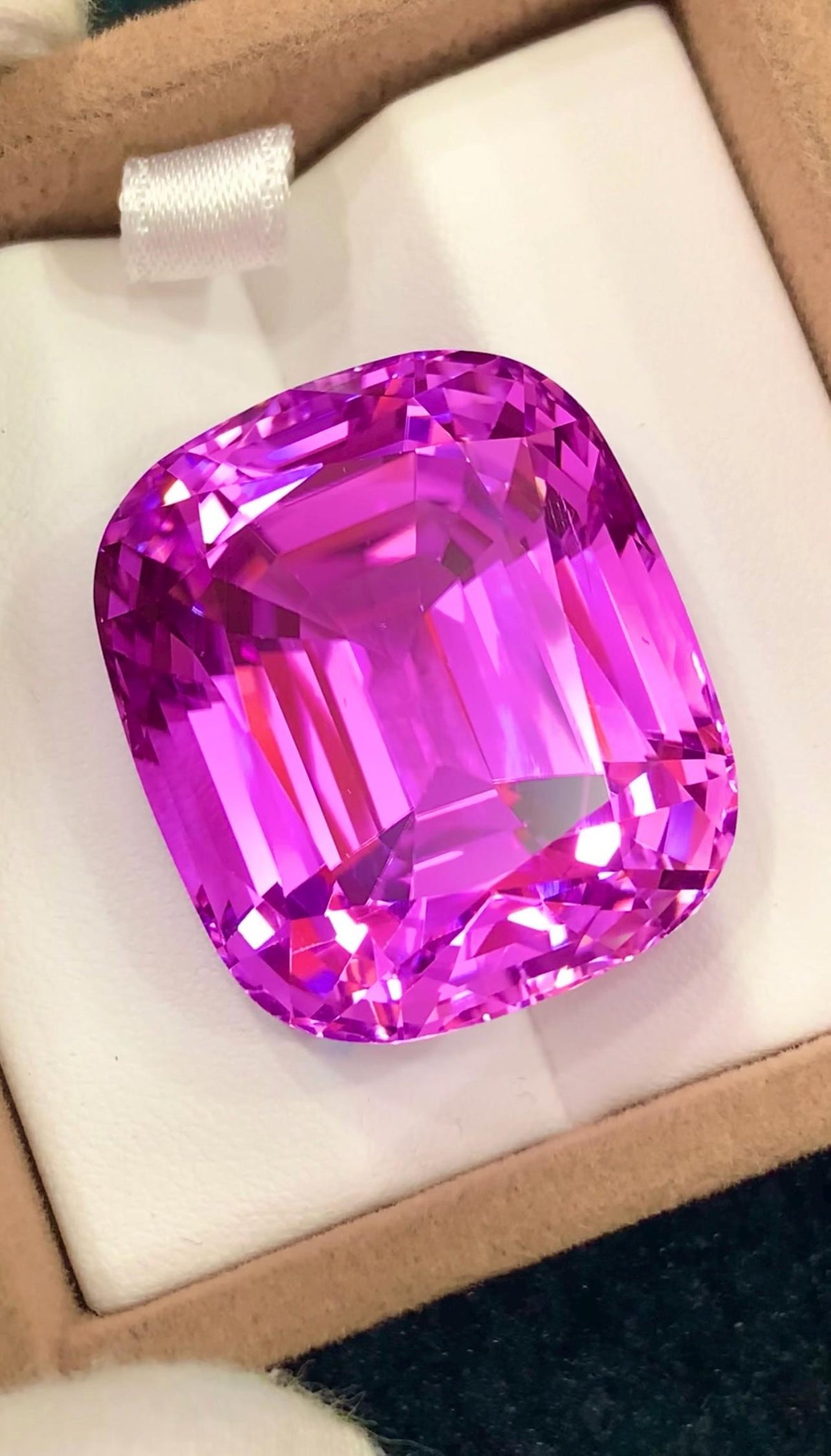 Vivid Pink Kunzite Gemstone 113.60 Carat Cushion Cut From Afghanistan