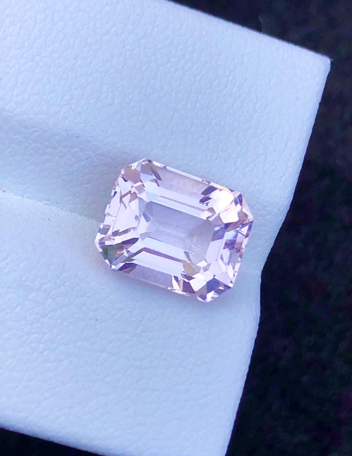 Pink Morganite 4.15ct Emerald Cut Loose Gemstone – Skardu Pakistan
