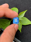 Emerald Cut Aquamarine Gemstone: Deep Blue Jewelry Stone, 7.55 Carats