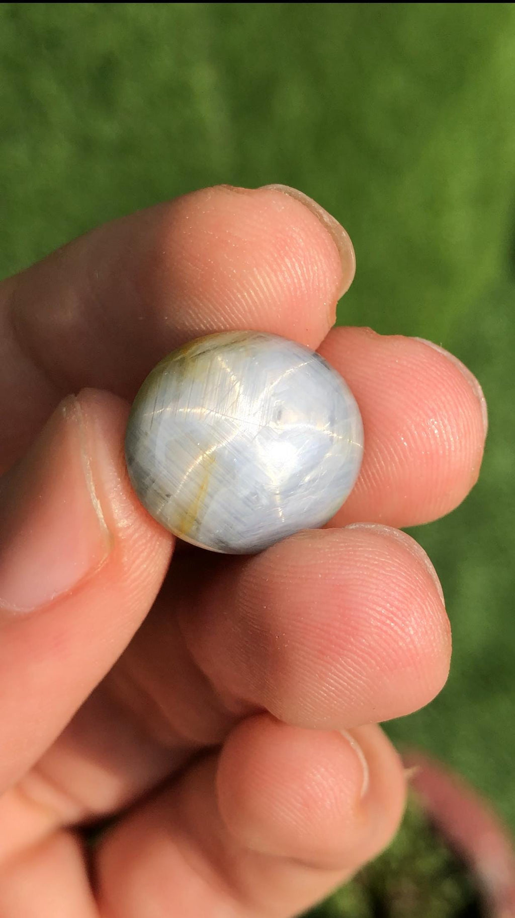 Natural Star Sapphire Gemstone: Grayish Blue Oval Cabochon, 22.00 CT