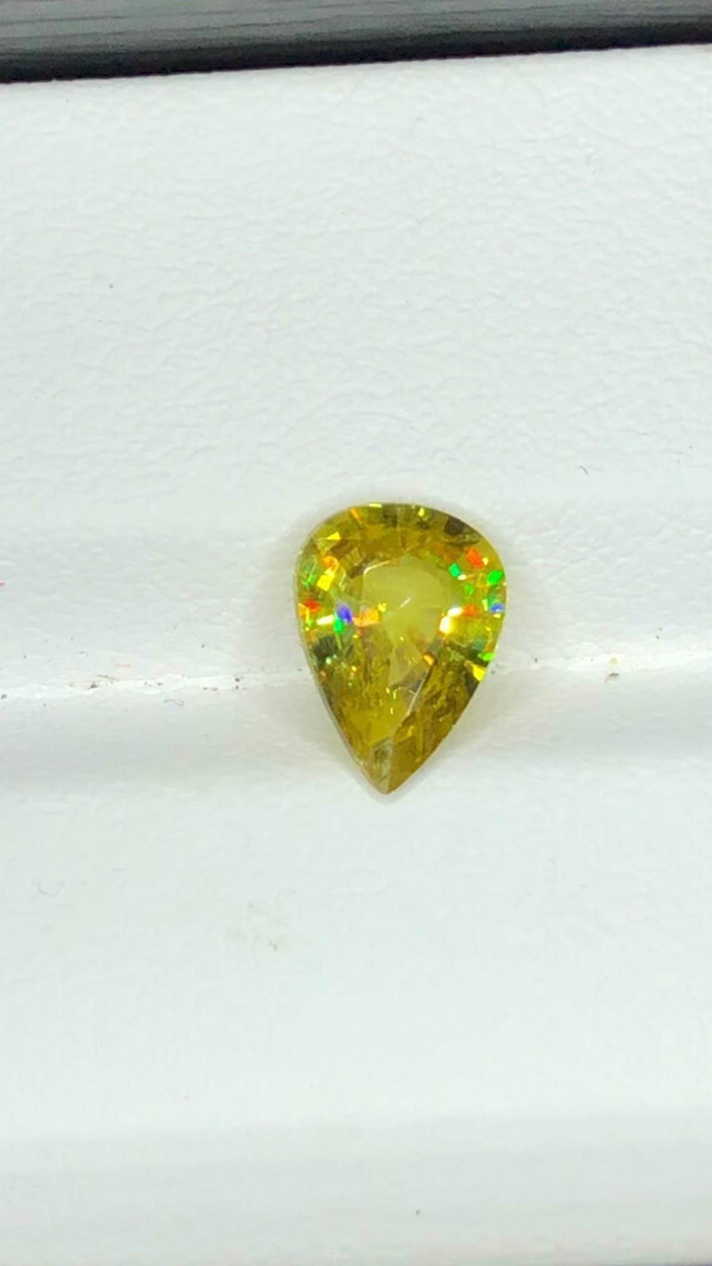 Pear Shape Sphene Gemstone: Natural Faceted Titanite, 1.30 CT
