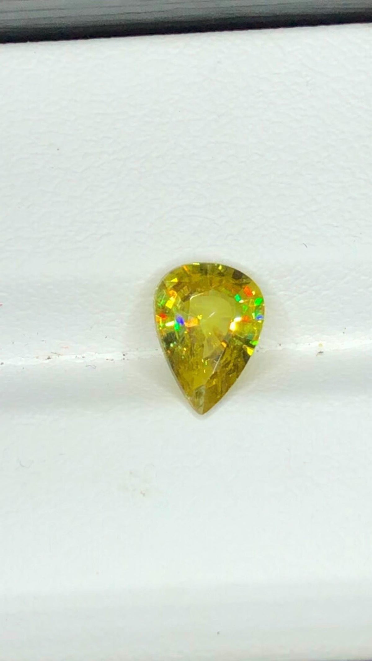 Pear Shape Sphene Gemstone: Natural Faceted Titanite, 1.30 CT