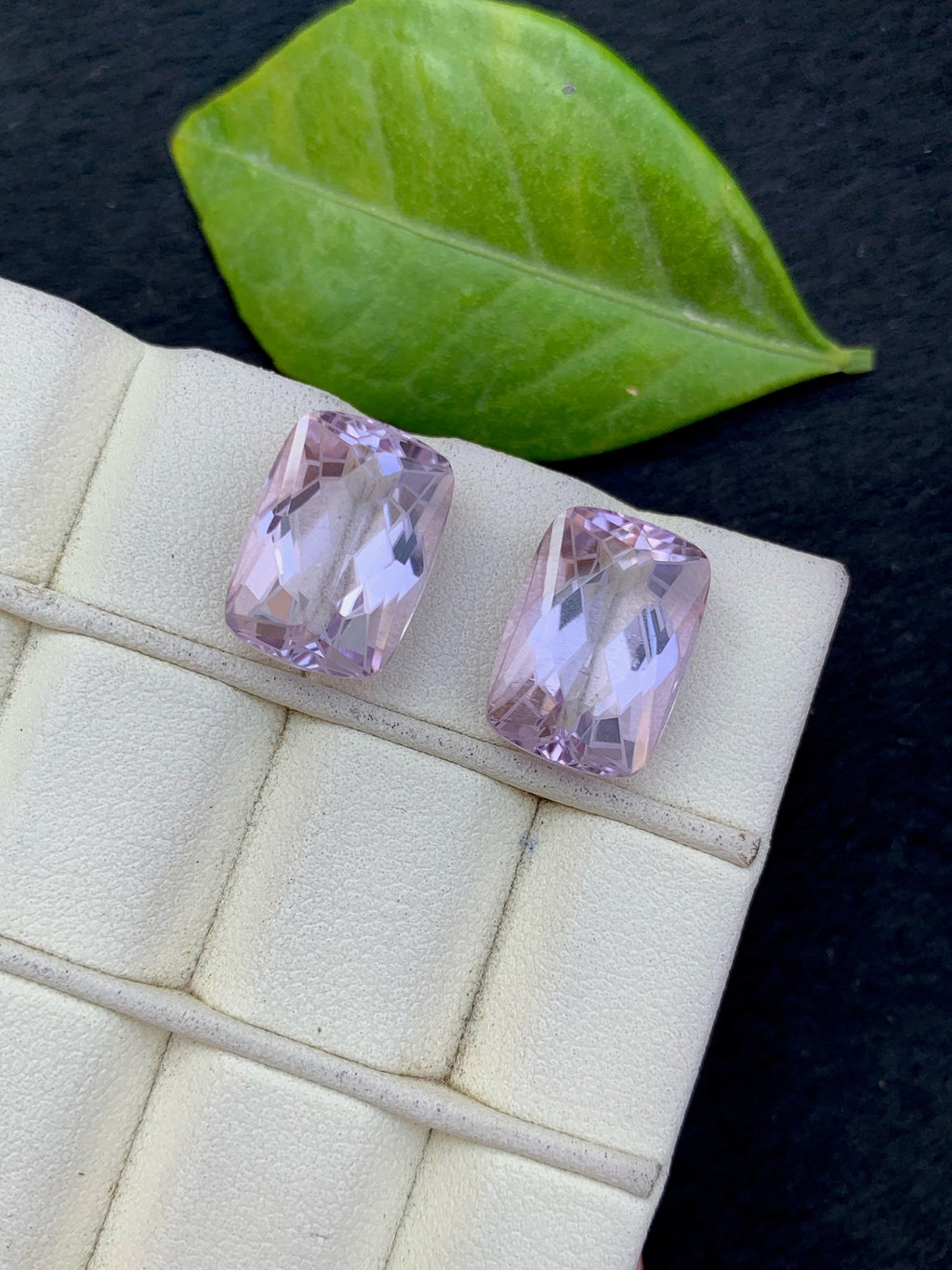 Emerald Cut Amethyst Gemstone Pair: 17.25CT Zambia Purple Stone