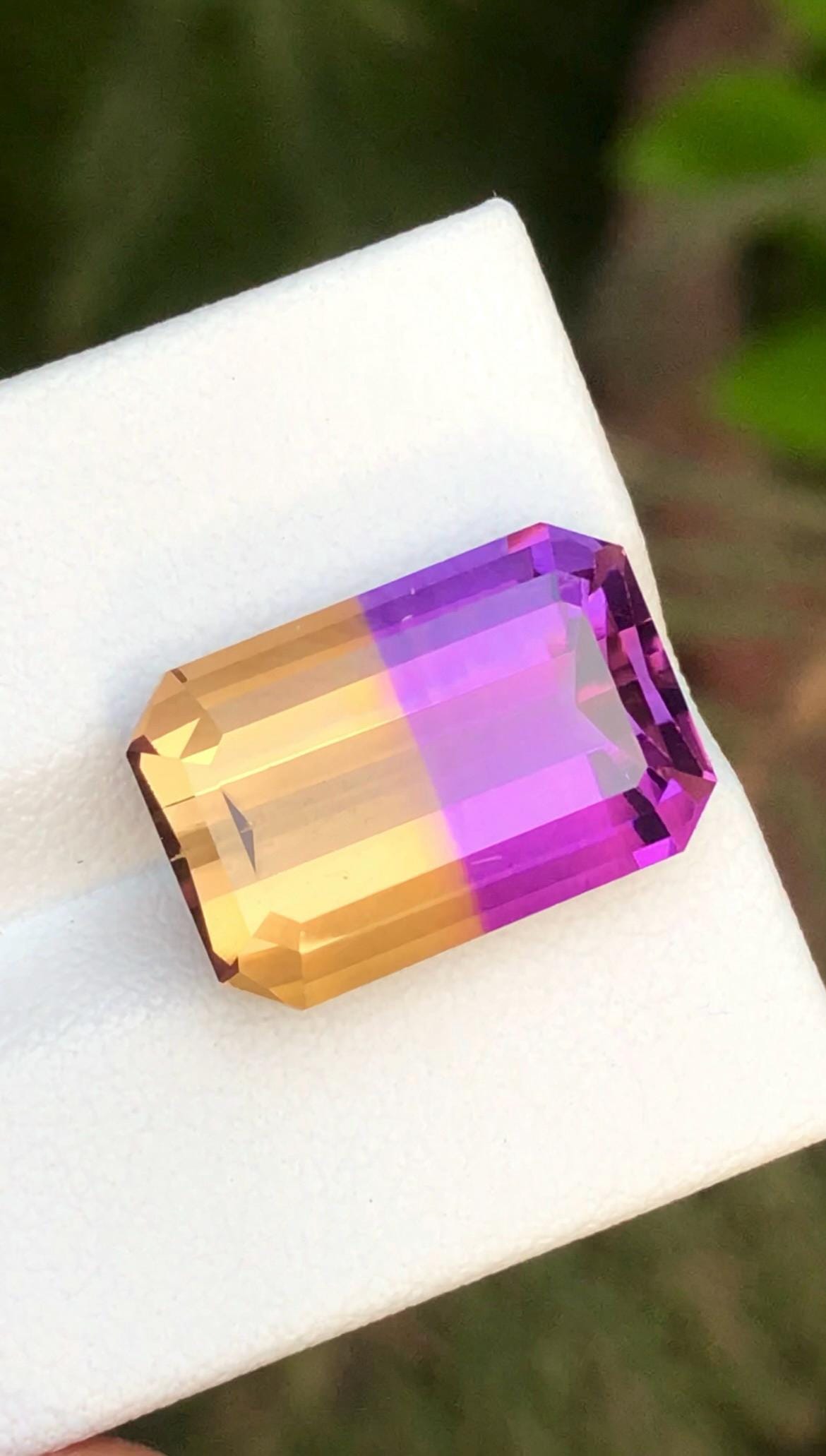 Ametrine 12.15ct Emerald Cut • Bi-Color Gemstone from Bolivia