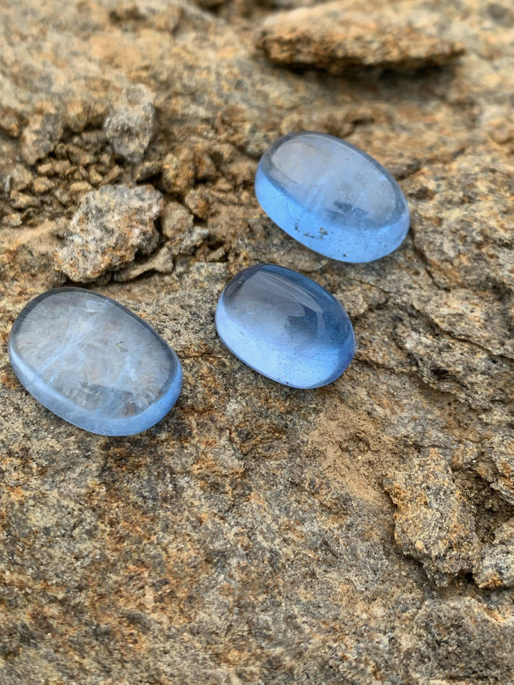 Pure Blue Color Aquamarine Beryl Cabochon Gemstones matching set - 34.30 Carats