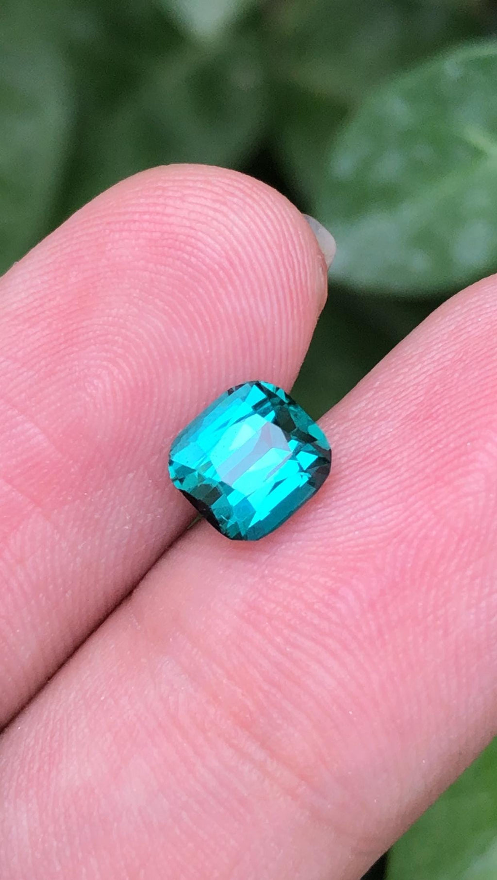 Neon blue Tourmaline 1.70ct Cushion Cut Gemstone from Afghanistan