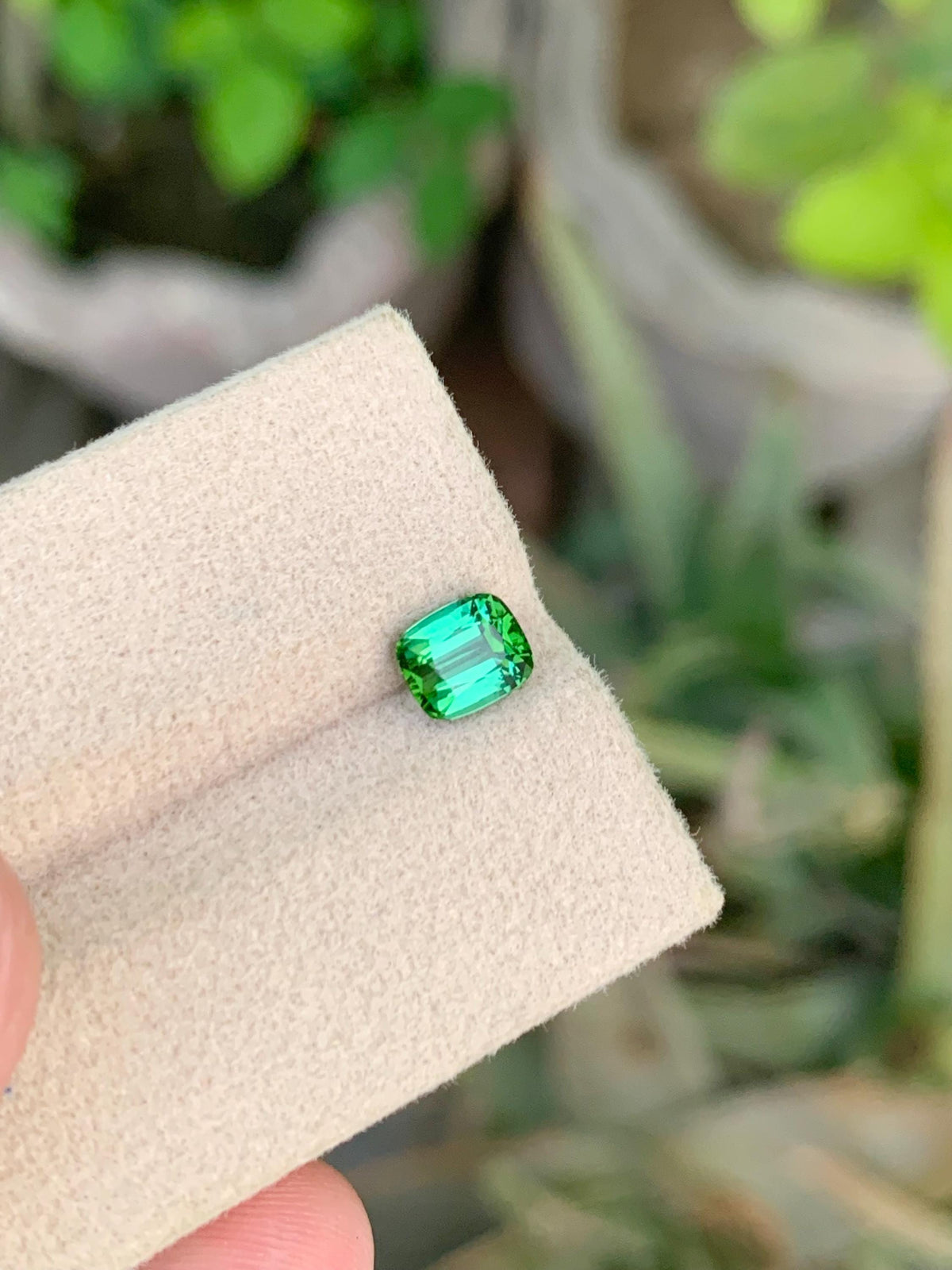 Cushion Cut Bluish Green Tourmaline Gemstone: 0.95 CT Loose Ring Stone