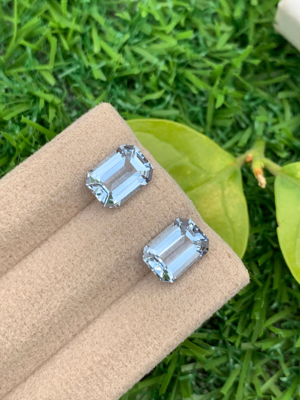 Santa Maria Blue Aquamarine Gemstone Pair: Emerald Cut, 3.30 CT