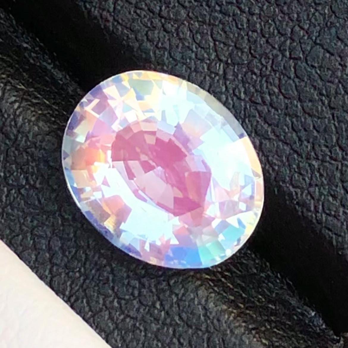 Rainbow Moonstone 2.90 Carat Oval Cut 10x8mm Gemstone from Madagascar
