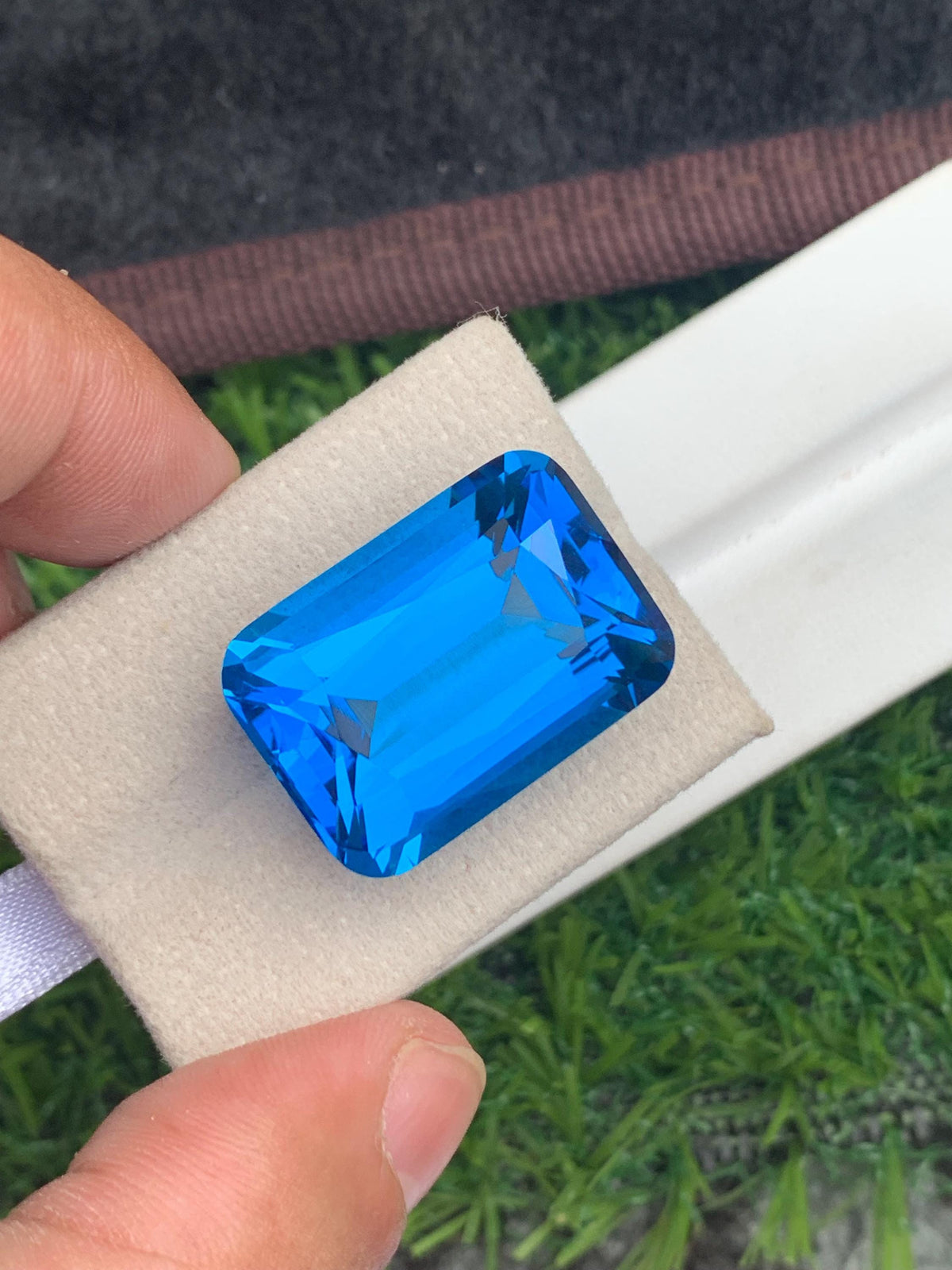 Electric Blue Topaz Gemstone: 49.50 CT Cushion Cut, Loupe Clean