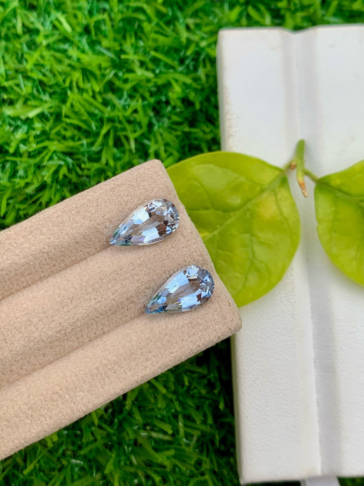 Santa Maria Blue Aquamarine Gemstone Pair: Pear Cut, March Birthstone, 4.20 CT
