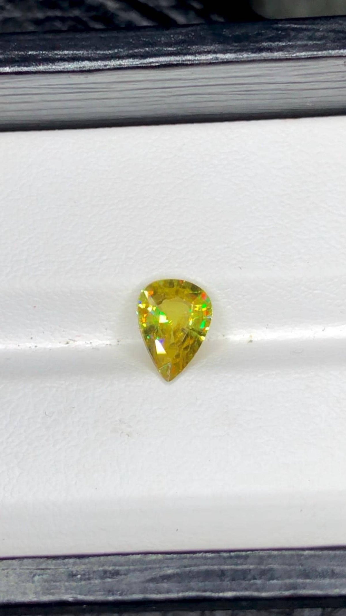 Pear Shape Sphene Gemstone: Natural Faceted Titanite, 1.30 CT