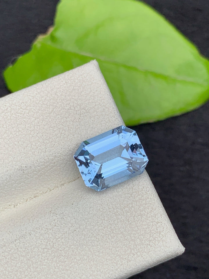 Santa Maria Blue Aquamarine Gemstone, Emerald Cut Beryl, 3.30 Carats