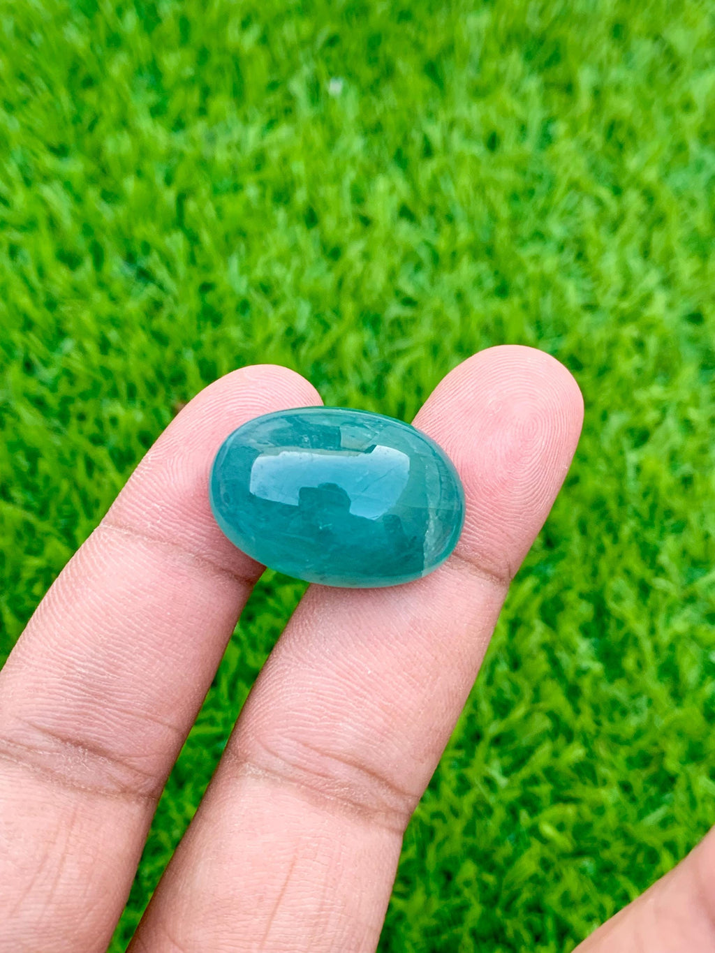 Grandidierite Gemstone Cabochon: Rare Bluish-Green Jewelry Stone, 34.40 CT
