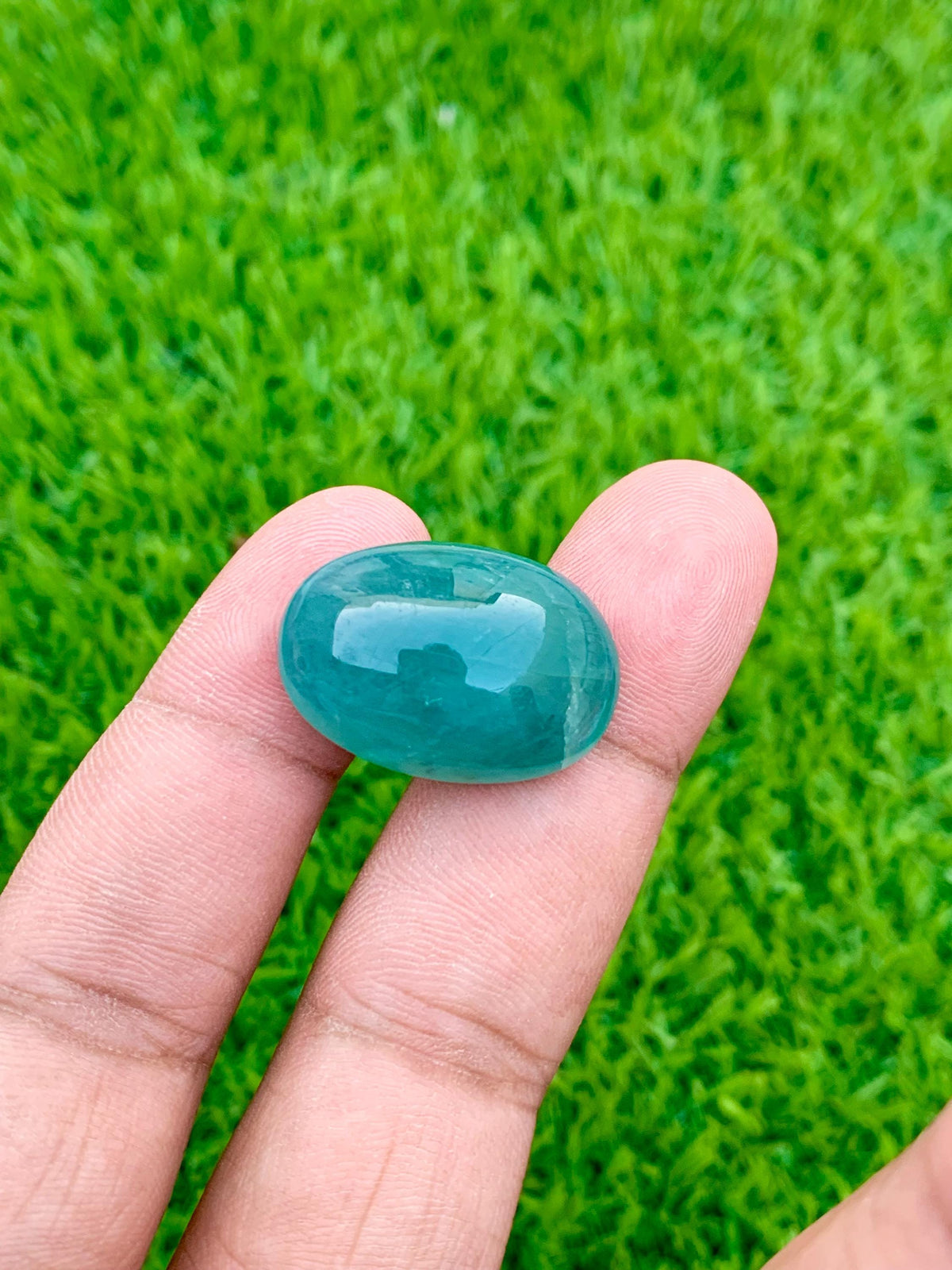Grandidierite Gemstone Cabochon: Rare Bluish-Green Jewelry Stone, 34.40 CT