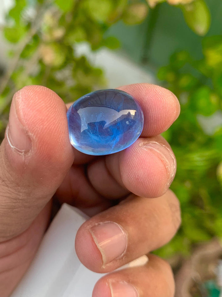 Santa Maria Aquamarine Cabochon: Natural Deep Blue Gemstone, 33.30 CT