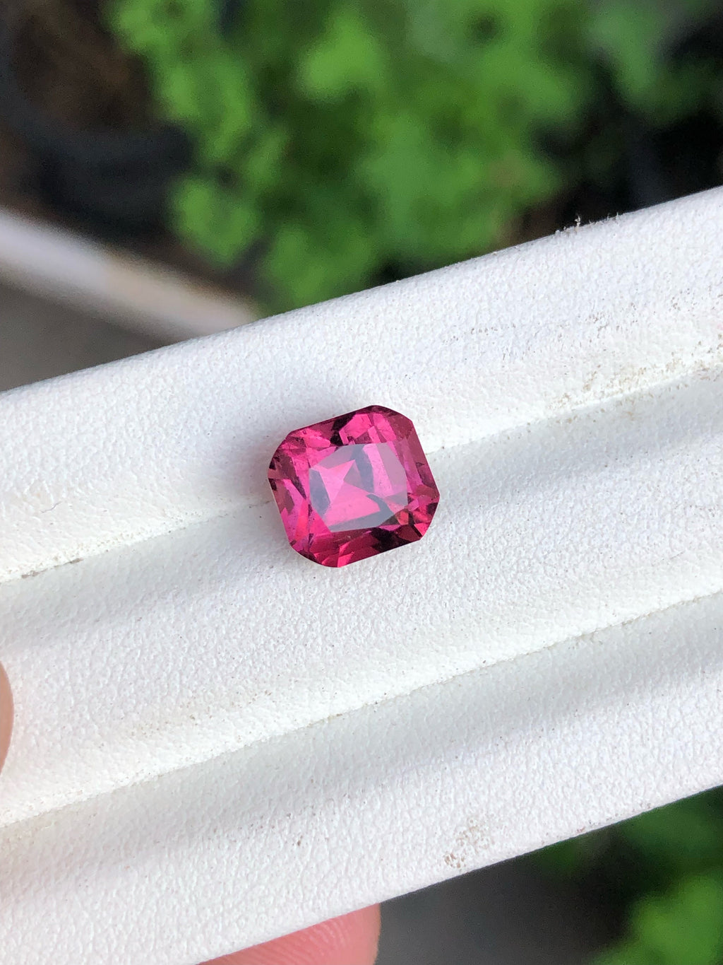 Deep Pink Tourmaline Gemstone: 4 Carat Emerald Cut, October Birthstone