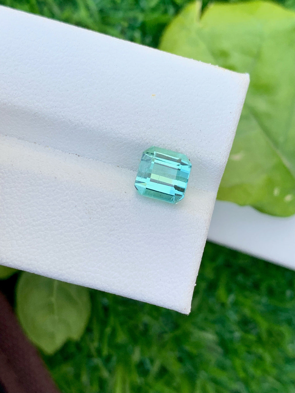 Ice Blue Tourmaline Gemstone: Square Cut, 2.05 CT, October Birthstone