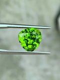 Trillion Cut Green Peridot Gemstone: Natural August Birthstone, 3.95 Cts