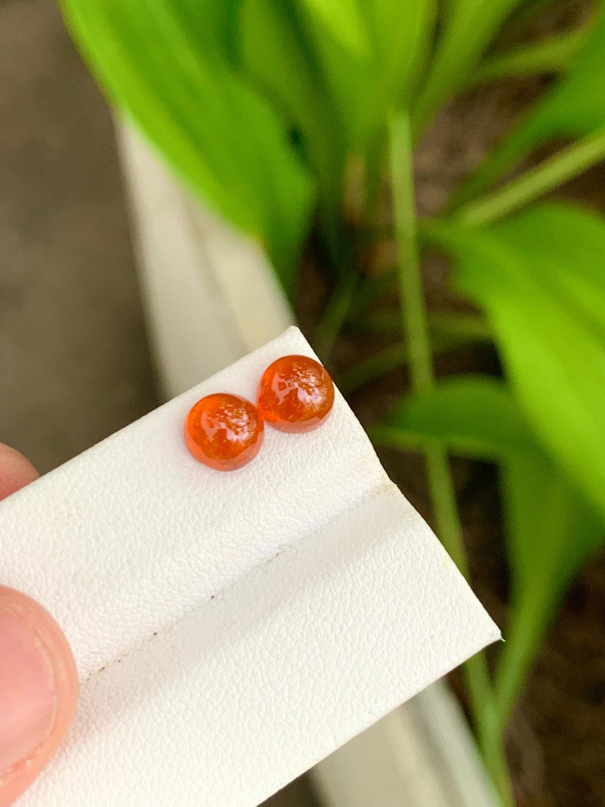 Mandarin Garnet Cabochon Pair: 4.69 Carat Orange Spessartite Gems