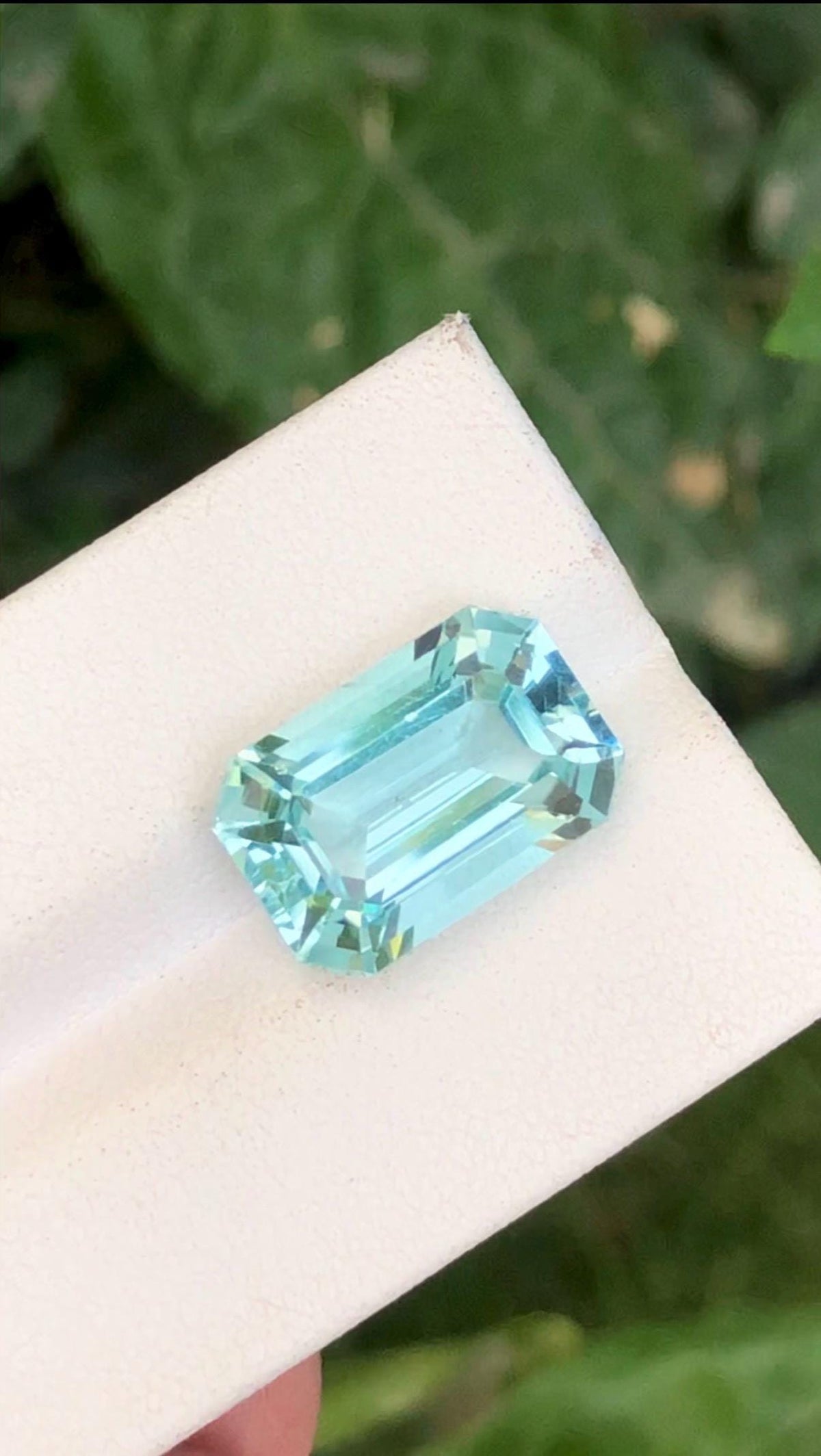 Natural Aquamarine 8.95ct Emerald Cut Gemstone from Skardu Pakistan – Sky Blue Collector’s Gem