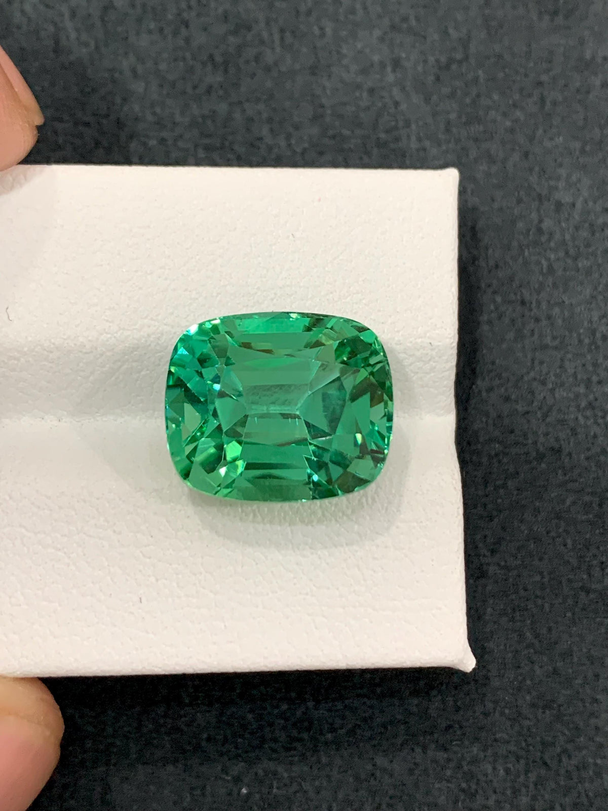Hiddenite Green Kunzite Gemstone 13.00 Carat Cushion  from Afghanistan