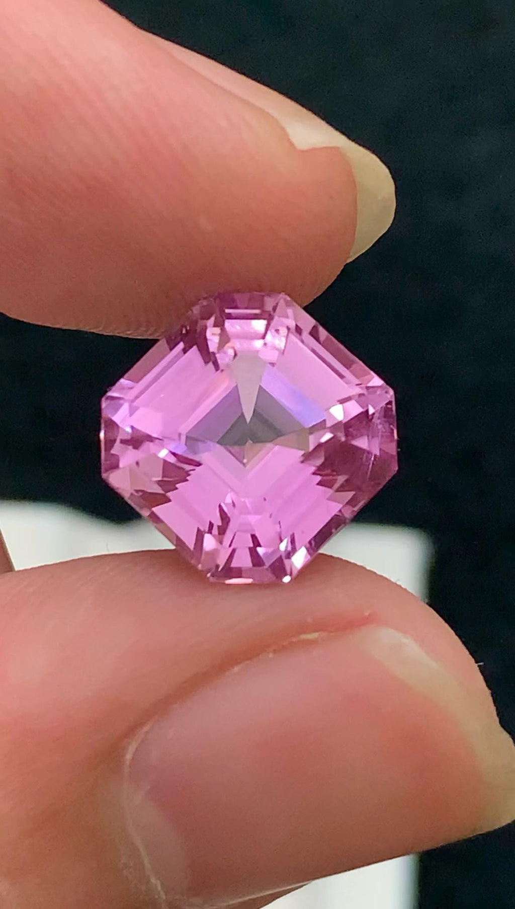Pink Kunzite 6.85ct Asscher Cut Gemstone from Afghanistan