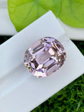 Peach Pink Kunzite Gemstone: 34.10 CT Faceted Cushion Cut