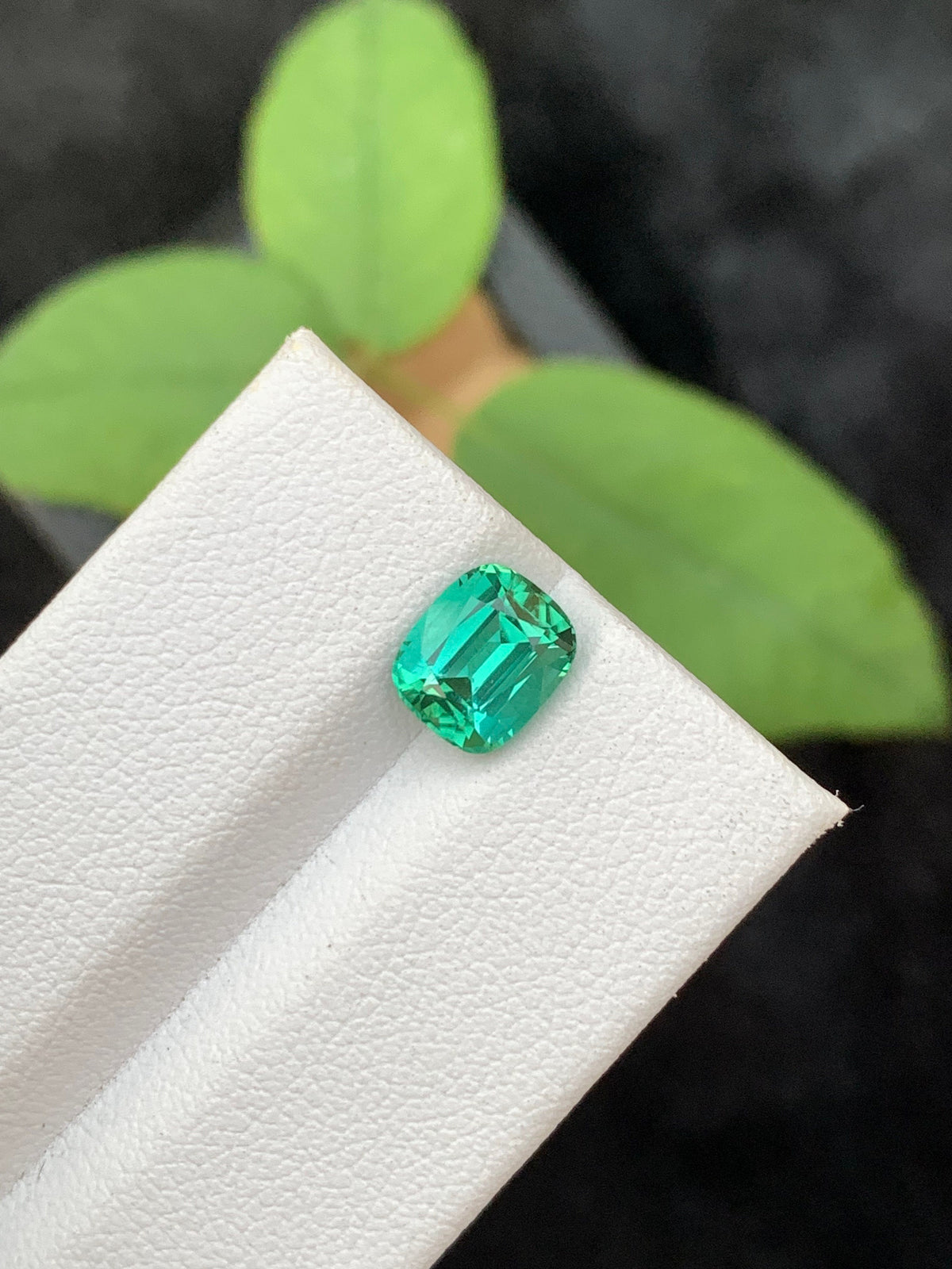 Natural Blue-Green Tourmaline Gemstone: Cushion Cut, 2.00 Carat