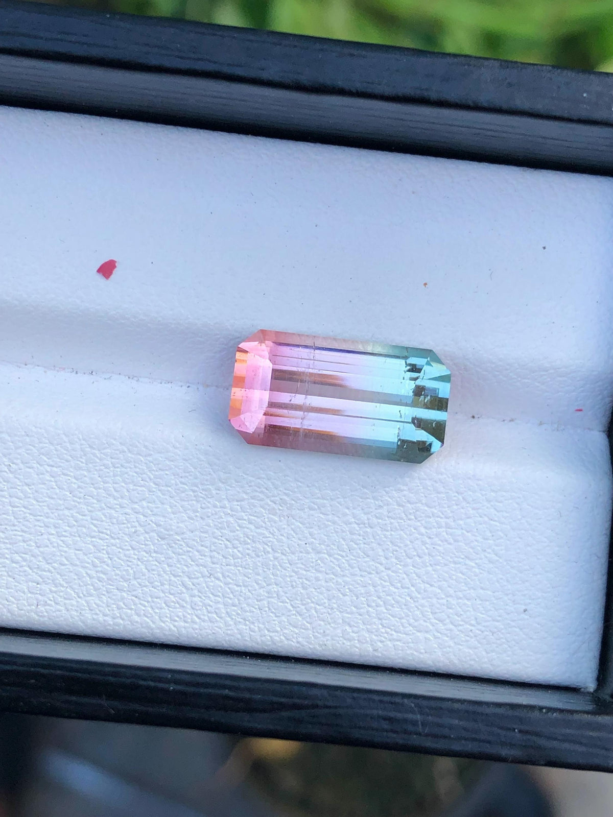 Emerald Cut Bi-Color Tourmaline Gemstone: 6.90 CT, Afghanistan Origin